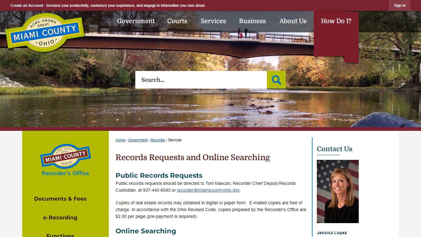 Records Requests and Online Searching - Miami County, OH